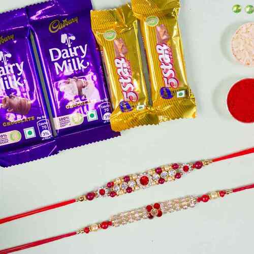 Designer Rakhi with Chocolates