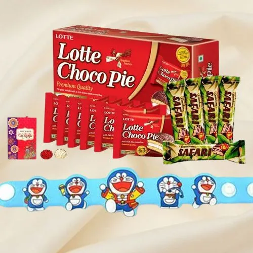 Chocolates and Doraemon Rakhi for Kids