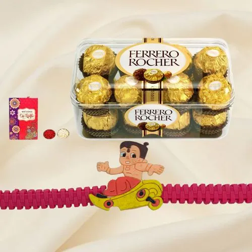 Wonderful Chota Bheem Rakhi with Ferrero Rocher