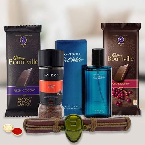 Rakhi Dark Chocolate and Davidoff Gifts Set for Men