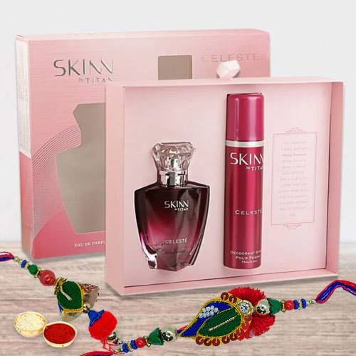 Exclusive Titan Skin Perfume Set with Bhaiya Bhabhi Rakhi