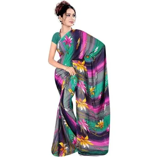 Attractive Womenâ€™s Printed Georgette Saree from Suredeal Brand
