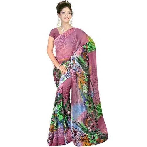 Pretty Women Special Georgette Printed Saree from Suredeal