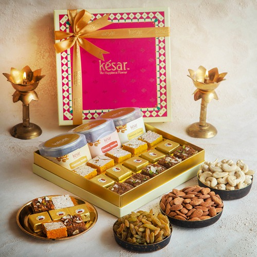 Sumptuous Assorted Sweets N Nuts Delight from Kesar