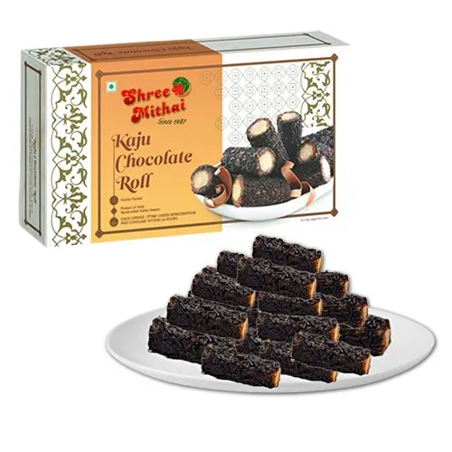 Pack of Kaju Choco Roll from Shree Mithai