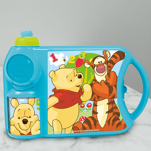Striking Disney Winnie the Pooh Canteen Set of Tiffin Box n Bottle