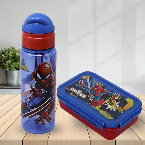 Lovely Marvel Spiderman Tiffin N Sipper Bottle Set