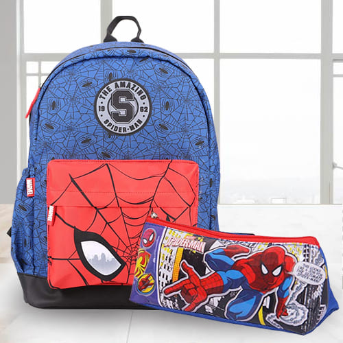 Alluring Spiderman School Bag n Pencil Box Combo