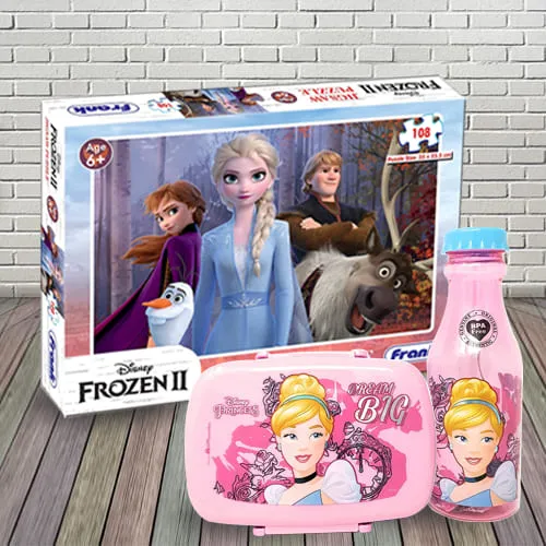 Marvelous Lunch Box with Sipper Bottle n Puzzle Combo