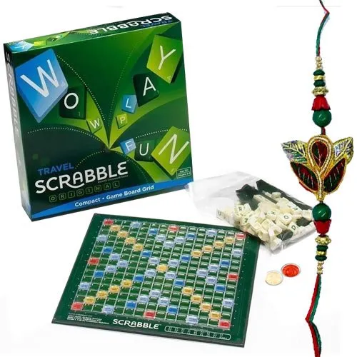 Scrabble The Word Game with Rakhi and Roli Tilak Chawal