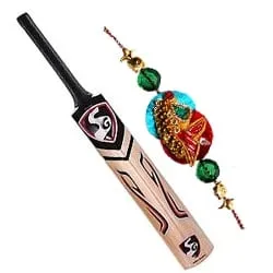 A bat for cricket admiring brothers with free Rakhi
