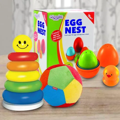 Wonderful Stacking Ring with Soft Ball N Nesting Eggs for Kids