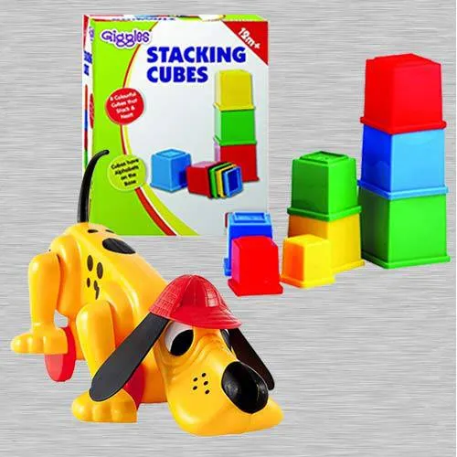 Wonderful Funskool Digger The Dog N Giggles Stacking Cubes