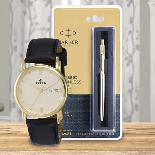 Wonderful Titan Watch and Parker Pen for Dad