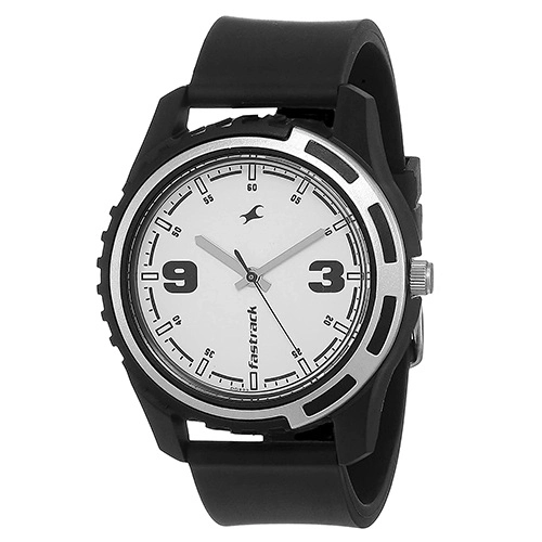 Dashing Fastrack Casual White Dial Mens Analog Watch