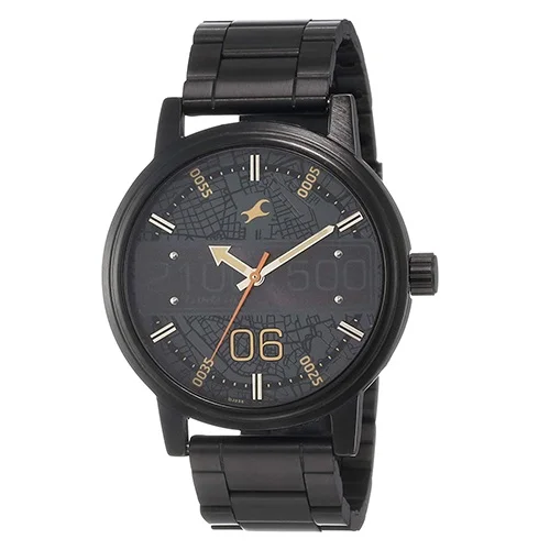 Attractive Fastrack Road Trip Analog Black Dial Mens Watch