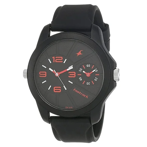 Impressive Fastrack Two Timers Analog Black Dial Mens Watch