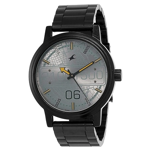 Fashionable Fastrack Road Trip Analog Grey Dial Watch for Him
