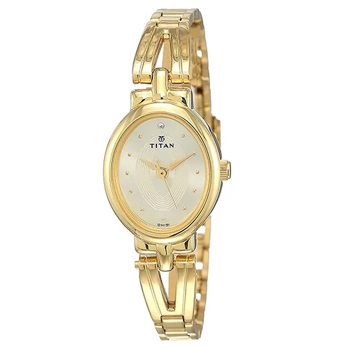 Elegant Titan Womens Watch with Champagne Dial