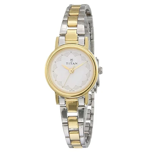 Sparkling Titan White Dial Two Toned Womens Watch