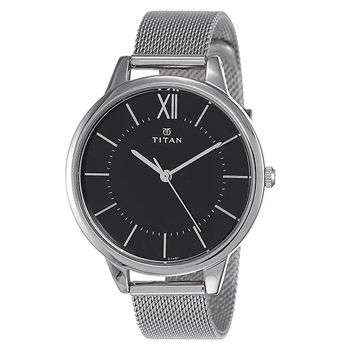 Sober Black Dial Workwear Watch for Women from Titan