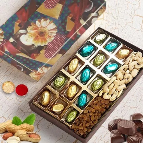 Yummy Mixed Dry Fruits N Homemade Chocolates Combo Gift