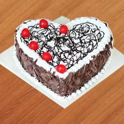 Send Black Forest Cake in Heart Shape
