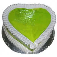 Oven Fresh Kiwi Cake in Heart Shape