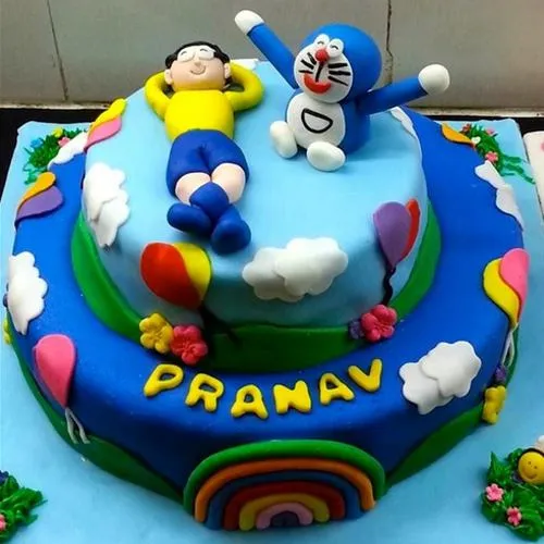 Delicate Doremon Theme Cake for Youngster