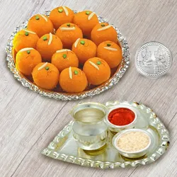 Combo of Haldirams Ladoo with Aarti Thali N Free Coin