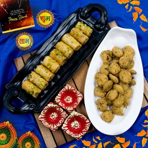 Lovely Gift of Roll Baklava with Haldiram Methi-Mathri