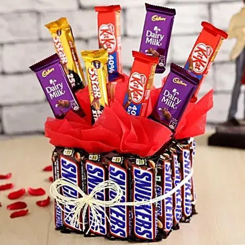 Stunning Vase of Branded Chocolates for Valentine