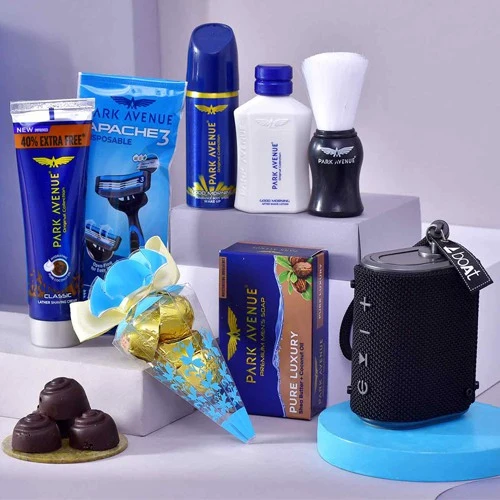 Remarkable Hamper of Boat Speaker N Grooming Set for Dad