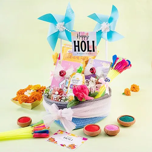 Delightful Holi Essentials Basket