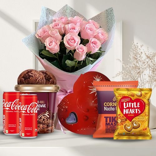 Alluring Roses with Kwality Walls Ice Cream and Yummy Goodies