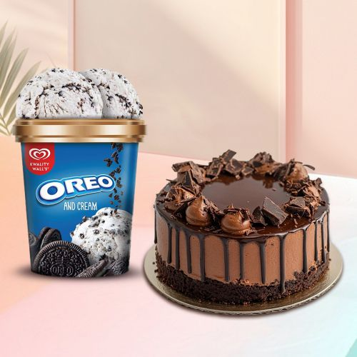 Blissful Combo of Kwality Walls Oreo Ice Cream n Chocolate Truffle Cake