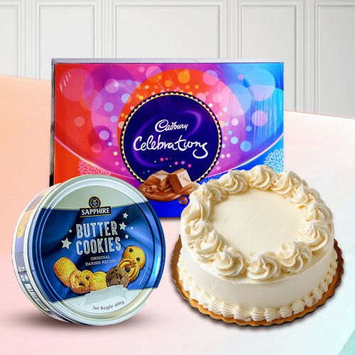 Admirable Gift of Cake with Cadbury Celebration and Cookies