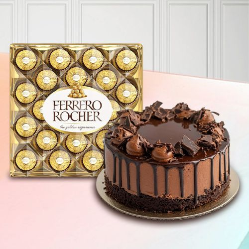 Ecstatic Ferrero Rocher N Chocolate Cake Combo