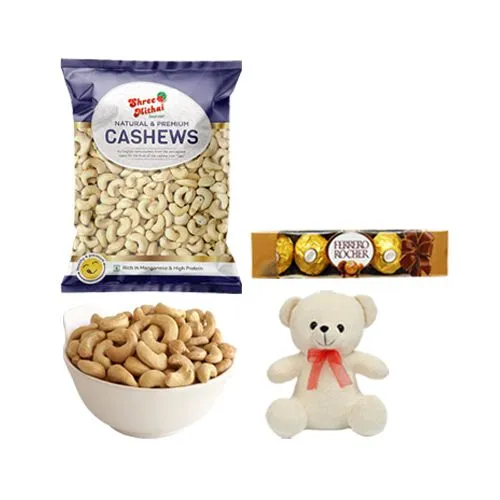 Combo of Kaju King from Shree Mithai with Ferrero Rocher N Teddy