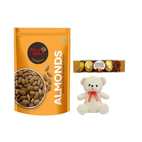 Collection of Shree Mithai Almond Treat with Teddy N Ferrero Rocher