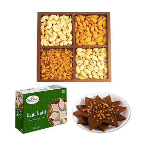 Gift of Palmsugar Kaju Kathily from Adyar Ananda Bhawan with Mixed Dry Fruits