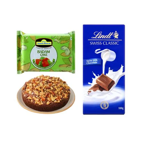 Adyar Ananda Bhawan Badam Cake with Lindt Excellence Chocolate Bar