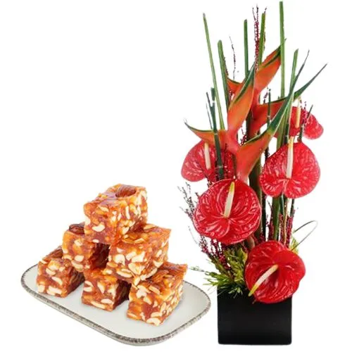 Divine Mixed Flowers Bunch with Dry Fruit Halwa from Ananda Bhawan Chennai