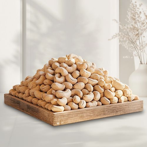 Online Cashews in Wooden Tray