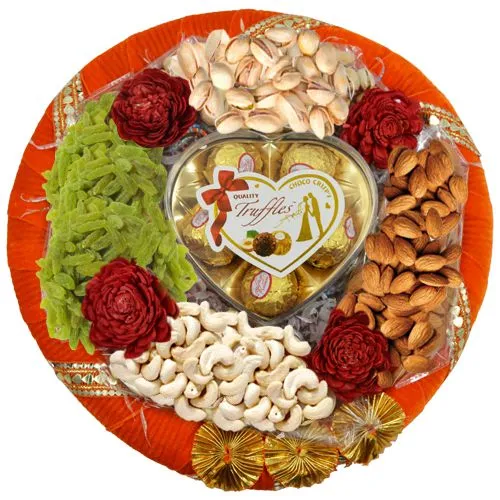 Dry Fruits Indulgence Fancy Round Tray