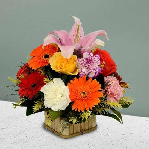 Petal Parade Mixed Flowers Basket
