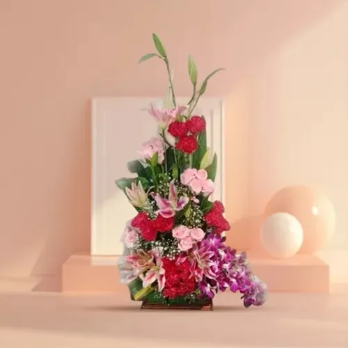 Pretty Mixed Flowers Arrangement with Greens