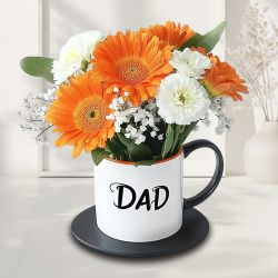 Stunning Arrangement of Florals in Dad Printed Mug