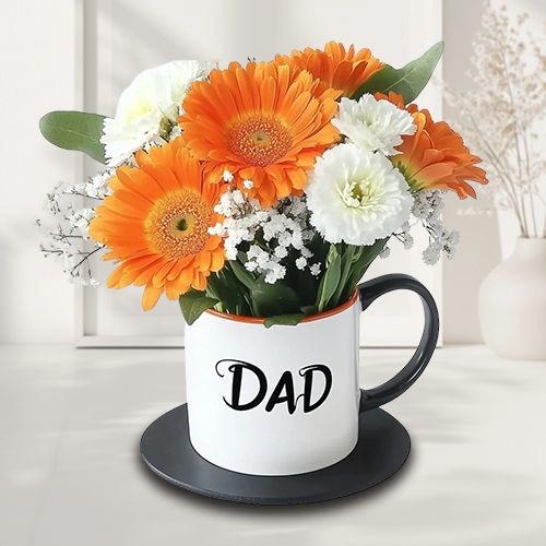 Stunning Arrangement of Florals in Dad Printed Mug