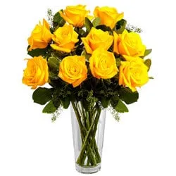 Quintessence Yellow Roses in a Vase